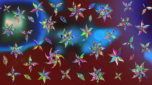 Raster çiçek desenleri çiziyor. Vadinin çiçekleri kırmızı renklerde.