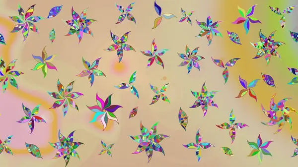 Bej renkli etnik çiçekli zarif eskiz deseni. Raster Çiçek İllüstrasyonu güzel tekstil..