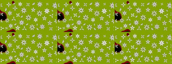 Yeşil renkli çiçekler. Renkli Bahar Teması eskiz kalıbı. Düz Çiçek Elementleri Tasarımı. Güzel çiçek deseni..