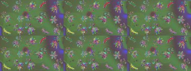 Yeşil, gri ve mor renkli şirin kar taneleri. Kışın sembolü, mutlu noeller, mutlu yeni yıl kutlaması Raster illüstrasyonu. Basit bir kar tanesi. Soyut duvar kağıdı, ambalaj dekorasyonu.