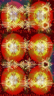 Kışın sembolü. Kar tanesi kışı. Renkli arka planda izole edilmiş suluboya kar taneleri. Raster illüstrasyonu.