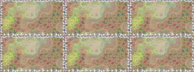 Kumaş, tekstil, baskı ve davetiye için arka plan. Raster illüstrasyonu. Bej ve nötr renklerde güzel renk kelebekleri. Kusursuz desen.