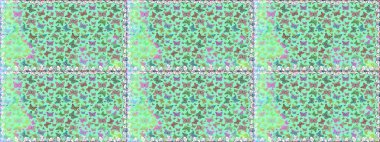 Elin kusursuz deseni suluboya desenli siluet kelebekleri. Mavi ve yeşil renkli bir resim. Klasik tarzda hem de. Raster illüstrasyonu.