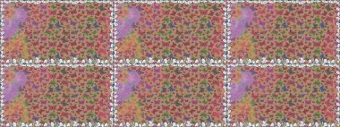 Raster illüstrasyonu. Kumaş, Tekstil, Baskı ve Davetiye için arka plan. Bej ve nötr arkaplanda kelebek deseni var..