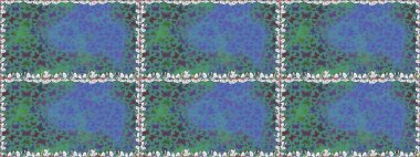 Kusursuz bir geçmişi var. Mavi ve yeşil renkler üzerine illüstrasyon. Raster illüstrasyonu. Soyut renkli güzel kelebek.