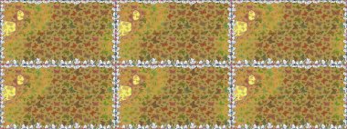 Sarı ve kahverengi arka planda izole edilmiş web tasarımı için renk çizgisi raster seti. Kelebek. Kusursuz..