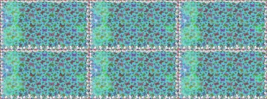 Kusursuz. Sonsuz. Kelebekli tasarım. Mavi ve yeşil arka planda kelebekler. Raster illüstrasyonu. Çizim, karalama, karalama.