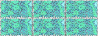 Raster geleneksel halk güzel dekoru mavi ve yeşil arka plan elbise tasarımı için. Sevimli moda kelebekler.