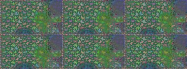 Kelebek desenli güzel çizim tasarımı. Yeşil ve mavi renkli resimler.