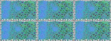 Mavi ve yeşil renkler üzerine illüstrasyon. Raster illüstrasyonu. Kusursuz bir geçmişi var. Soyut renkli güzel kelebek.