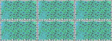 Kıyafetler, erkekler, kızlar ve duvar kağıtları için soyut, pürüzsüz desen. Yeşil ve mavi renkli bir resim. Kelebekli Raster. Raster..