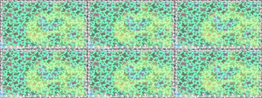 Kelebekli tasarım. Kusursuz. Çizim, karalama, karalama. Raster illüstrasyonu. Sonsuz. Mavi ve yeşil arka planda kelebekler.