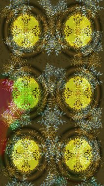 Folk Style. Lace Snowflakes 'in etnik kökü. Kumaş veya Duvar Kağıdı Tasarımı. Tekstil için Lacy Fashion Print. Stilize Çiçekler. Raster illüstrasyonu. Mandalas Dekoratif Doku Arkaplanı.