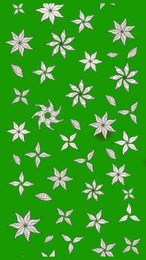 Vadinin yeşil renkli çiçekleri. Raster çiçek desenleri çiziyor..