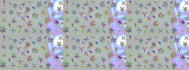 Renkli Yaz Temalı eskiz kalıbı. Raster Illustrasyon 'daki Çiçek Deseni' nin son moda çizimi. Gri renkli çiçekler. Düz Çiçek Elementleri Tasarımı.