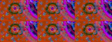 Raster illüstrasyonu. Eskiz arkaplan modeli. Turuncu renkli yapraklı yabani çiçekler. Suluboya, elle çizilmiş.