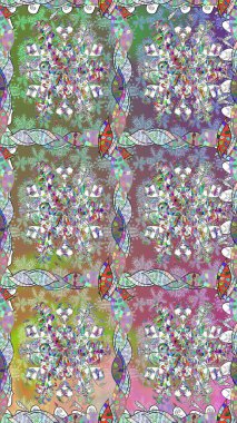 Tarafsız renklerde çiçekler. Renkli Bahar Temalı, pürüzsüz bir arka plan. Çiçekli, suluboya desenli kusursuz çiçek deseni. Düz Çiçek Elementleri Tasarım Raster illüstrasyonu.