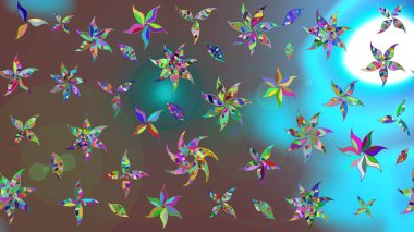 Şirin çiçekler. Raster Moda kumaş deseni. Çizgi çizimi deseni.