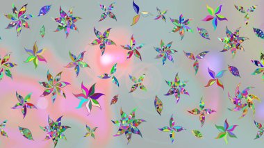 Küçük renkli çiçekler. Küçük çiçekte güzel bir desen. Motley illüstrasyonu. Moda baskıları için zarif bir şablon. Gri çiçekli bahar çiçekleri.