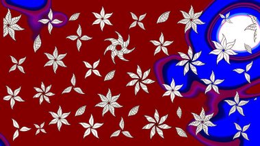 Kırmızı renkte çiçekler. Çiçek desenli eskiz, darbeler, sıçramalar, yaz çiçekleri. Raster illüstrasyonu.