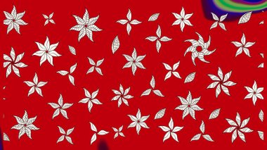 Kırmızı renkte çiçekler. Raster illüstrasyonu. Küçük çiçekte sevimli çiçek deseni var..