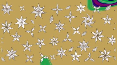 Güzel eskiz şekli. Raster çiçekli arka plan. Yazdır. Renkli Yaz Temalı eskiz kalıbı. Güzel kumaş deseni. Düz Çiçek Elementleri Tasarımı.