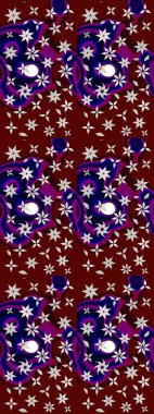 Düz Çiçek Elementleri Tasarımı. Raster illüstrasyonundaki çiçek desenli çizim. Güzel kumaş deseni. Renkli Bahar Teması çizim şablonu.