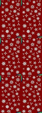 Renkli Bahar Teması eskiz kalıbı. Düz Çiçek Elementleri Tasarımı. Kırmızı renkte çiçekler. Raster illüstrasyonunda çiçek deseni çizimi.