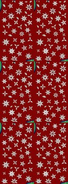 Renkli Bahar Teması eskiz kalıbı. Düz Çiçek Elementleri Tasarımı. Kırmızı renkte çiçekler. Raster illüstrasyonunda çiçek deseni çizimi.