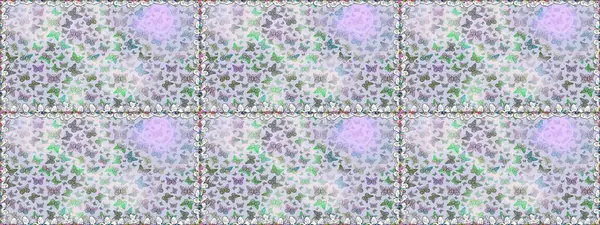 Raster illüstrasyonu. Tekstil, duvar kâğıtları, web sayfası arkaplanları ve yüzey dokuları için mükemmel. Tarafsız ve gri renklerde sevimli kelebek deseni. Tropikal temada kelebek çiçek deseni.