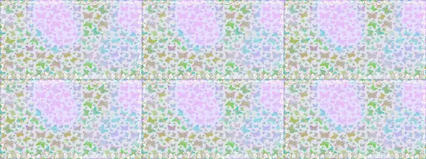 Gri ve nötr arkaplan üzerine dekorasyon. Renkli kelebeklerin kusursuz arka planı. Raster illüstrasyonu.