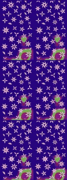 Mavi renkli çiçekler. Düz Çiçek Elementleri Tasarımı. Renkli Bahar Teması eskiz kalıbı. Raster illüstrasyonu. Asya tekstil tarzında. Çiçek desenini çiz.