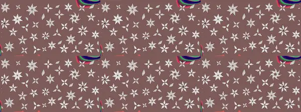 Nazik, sevimli çiçek arkaplanı. Çiçekli karalama şeklinde Raster çiçek deseni. Kahverengi renkte çiçekler.