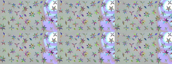 Renkli Yaz Temalı eskiz kalıbı. Raster Illustrasyon 'daki Çiçek Deseni' nin son moda çizimi. Gri renkli çiçekler. Düz Çiçek Elementleri Tasarımı.