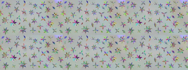 Renkli Bahar Teması eskiz kalıbı. Gri renkli çiçekler. Düz Çiçek Elementleri Tasarımı. Raster illüstrasyonunda çiçek deseni çizimi.