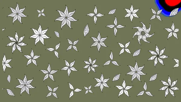 Tropik çiçekler. Yeşil renkli çiçekler. Gömlek çizimi Arkaplan Deseni.