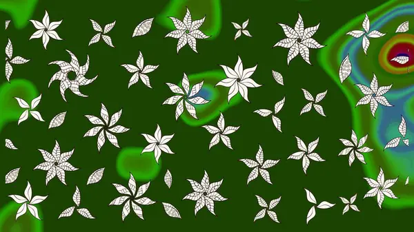 Egzotik çiçekler, botanik, yeşil renklerdeki parlak klasik doğa. Klasik tropikal doğal elementlerin suluboya seti. Raster illüstrasyonu.