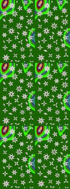 Tekstil, kumaş, kapaklar, duvar kağıtları, baskı, naylon, koleksiyon defteri, örgü, dekupaj için güzel bir eskiz. Oldukça eski bir besin torbası deseni, küçük yeşil renkte, çiçekler. Millefleurlar.