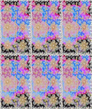 Geleneksel oryantasyon süsü. Klasik Raster çizimi. Tarafsız ve altın desenli. Klasik vintage arkaplan.