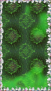 Yeşil renklerde. Anti-stres için soyut örnek sayfası. Raster illüstrasyonu.