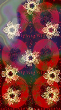 Kar taneleri deseni. Kar tanesi süsleme deseni. Raster illüstrasyonu. Kar taneleri arka planda. Renkli arkaplanda izole edilmiş kar tanelerinin düz tasarımı.