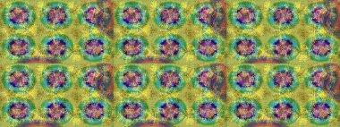 Kar tanelerinin soyut arkaplanlı Noel şablonu. Raster illüstrasyonu. Yeşil, sarı ve mavi kar taneleri. Noel ve Yeni Yıl moda baskıları için tatil tasarımı.