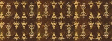 Eski usul. Eskiz geçmişi. Miles Fleur, süslü püslü bir süs. Raster illüstrasyonu. Kumaş, tekstil, duvar kağıdı baskısı için. Tomurcukları papatya çiçekleri olan sevimli bir çiçek deseni..