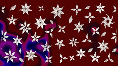 Çiçek. Taslak dekoratif arka plan, çiçek mandala. Raster illüstrasyonu. Kırmızı renklerde.