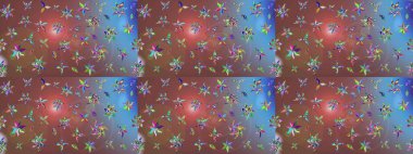 Renkli Bahar Teması eskiz kalıbı. Kahverengi renkli çiçekler. Düz Çiçek Elementleri Tasarımı. Çiçekle çizim deseni.