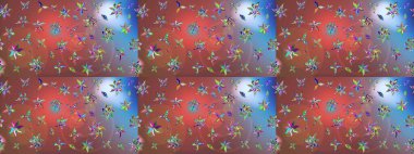 Robot resim. Moda baskıları için zarif bir şablon. Çiçekli yaz çiçekleri. Küçük renkli çiçekler. Motley illüstrasyonu. Küçük çiçekte şirin desenler.