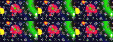 Raster illüstrasyonu. Küçük çiçekli yay deseni çiz. Suluboya tarzında gri renkler üzerine.