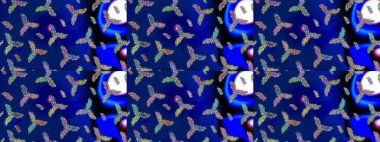 Noel mavisi, siyah ve yeşil. Sihirli mavi, siyah ve yeşil tatil soyut arka plan yıldız ve düşen kar taneleri. Raster illüstrasyonu.