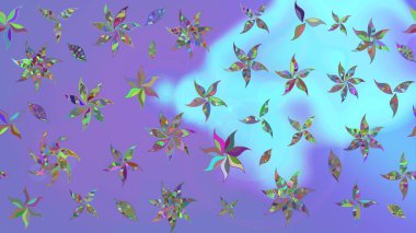 Raster illüstrasyonu. Taslak desenli, modaya uygun kumaş deseni. Şirin çiçek elementleri. Renkli Bahar Teması eskiz kalıbı. Düz Çiçek Elementleri Tasarımı.