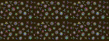 Raster çiçek desenleri çiziyor. Vadinin çiçekleri kahverengi renklerde.